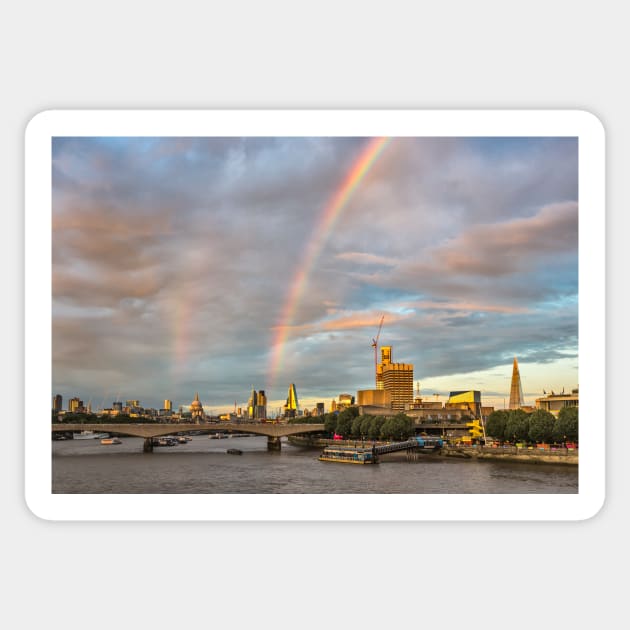 London Skyline With Rainbow Sticker by GrahamPrentice